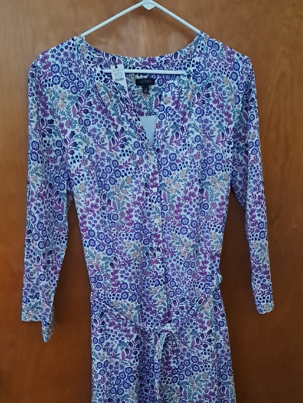 New Talbots dress Midi Shirtdress - Ditsy Voile Women's size 12 - Picture 3 of 12